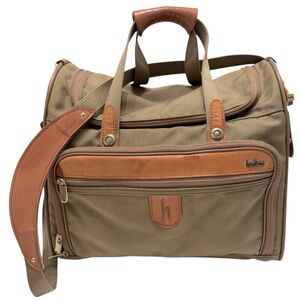 Hartmann Tan Nylon Carry-On Travel Tote with Leather Trim & Shoulder Stra‎